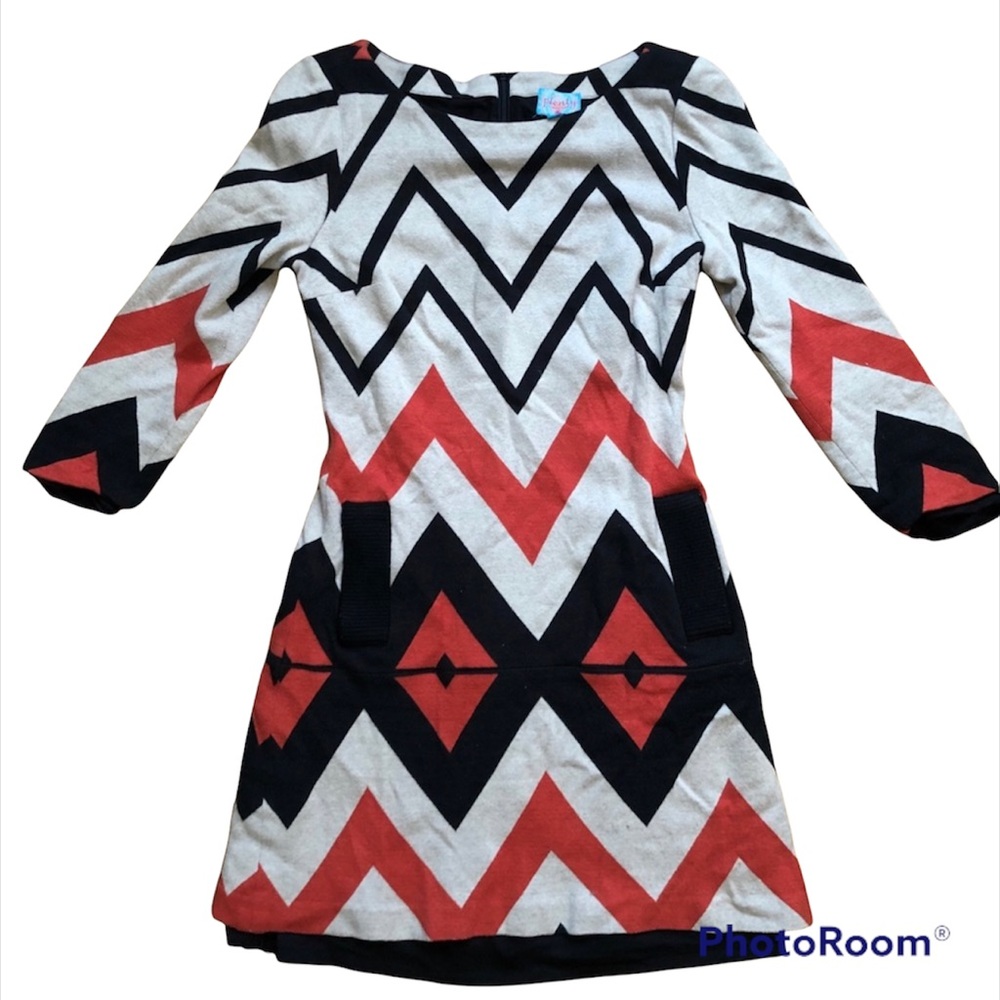 Plenty by Tracy Reese dress women’s size 4 geometric 3/4 sleeve